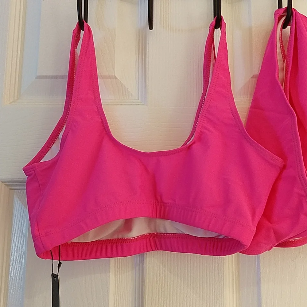 NWT Tempt Me Cheeky High Waisted Neon Pink Bikini - Small - Picture 7 of 10
